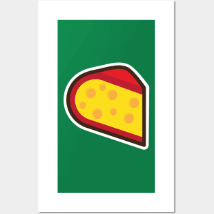 yellow gouda cheese wedge Posters and Art
